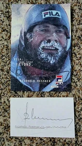 Lote de 2 piezas firmado por Reinhold Messner primer solo Mount Everest - Imagen 1 de 1