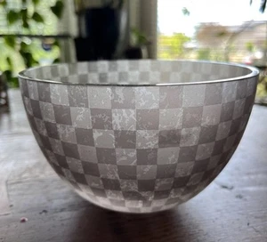 Post Modern Limited Edition 80’s Art Glass Bowl Studio Modernist Check Pattern - Picture 1 of 13