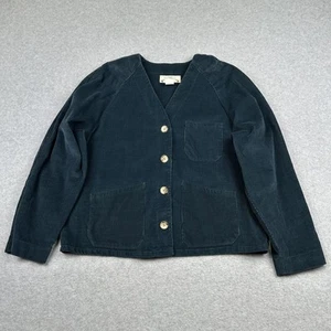 VTG Orvis Jacket Womens L Teal Corduroy Chore Pockets Made in USA Raglan Blazer - Picture 1 of 9