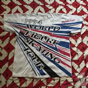 Vintage 1994 Eiskunstlauf AOP T-Shirt Herren XL Flecken wie besehen - Bild 1 von 13