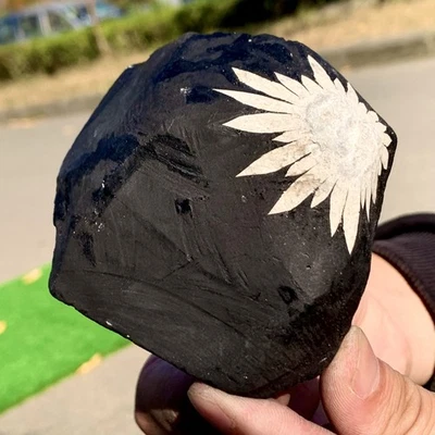 369G Natural Chrysanthemum Stone Quartz Carving Halo Treatment Gift - Image 1 of 4