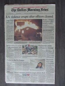 The Dallas Morning News - LA violence erupts after officers... - April 30, 1992 - Picture 1 of 2
