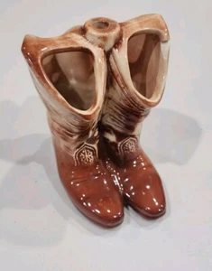 Vintage Keramik Cowboystiefel Cowgirl Stiefel glasiert, McCoy Made in USA - Bild 1 von 8