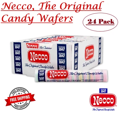 Necco, The Original Candy Wafers, rolos de 2 onças limitados - pacote de exibição com 24 unidades  - Imagem 1 de 4