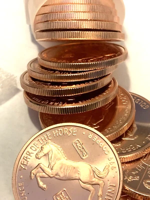 Año del Caballo, Golden State Mint 10 PACK, monedas de cobre de 1 onza, --CANCIÓN DE CAÑA Foto 1 de 4