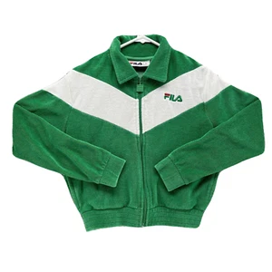 FILA Sweatshirt Boys Extra Small Green White Full Zip Sweater Pockets Kids Youth - Picture 1 of 15
