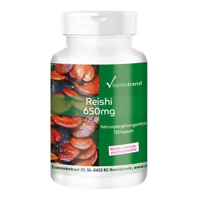 Reishi 650 mg - 120 Kapseln Pilzpulver - Funktionaler Vitalpilz | Vitamintrend - Bild 1 von 4