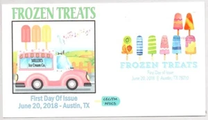 #5294 FROZEN TREATS POPSICLES PINK WITH TWO ZIG ZAGS STAMP, COLOR CANCEL FDC - Picture 1 of 1