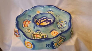 Summer Oasis Tropical Fish Serving Bowl/Platter/Chip and Dip - Picture 1 of 1