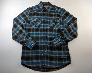 Sovereign Code Dexter Flannel Shirt Men S Blue Gray Plaid Military Thick Classic - Picture 1 of 10