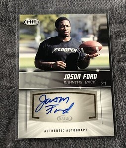 2012 SAGE HIT Autographs Gold #A37 Jason Ford RC Illinois Illini Auto A40
