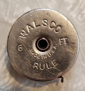 Vintage Walsco 6 Foot Rule Retractable Measuring Tape Made in USA - Picture 1 of 3