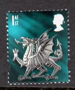 1999 GB Wales 1. Klasse postfrisch Briefmarke SG W84 Regional Definitive blau grün - Bild 1 von 1