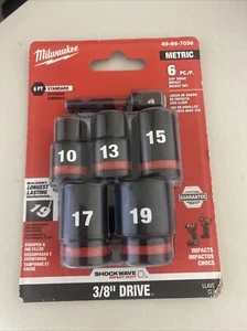 Milwaukee 49-66-7036 Shockwave 3/8" Drive 6Pc. Impact Socket Set Metric 10-19mm - Picture 1 of 1