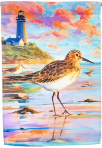 NEW LARGE EVERGREEN FLAG SANDPIPER SUNSET & LIGHTHOUSE 29 X 43 BEAUTIFUL! - Picture 1 of 1
