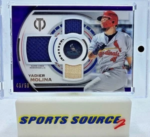 Yadier Molina 2019 Topps Tribute Triple Relic Card Purple /50 TTR-YM - Picture 1 of 2