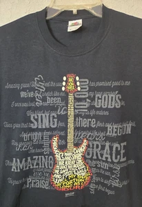Amazing Grace Kerusso T Shirt with Guitar Fruit Of the Loom Black 2014 Size M - Picture 1 of 6