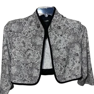 MSK Sequined black and white cropped women's jacket - Picture 1 of 7