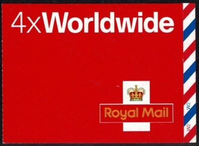 2004 Self Adhesive Air Mail Booklet 4 x Worldwide Cylinder W2 W2 pW1 SG MJ2 SA4 - Image 1 of 4