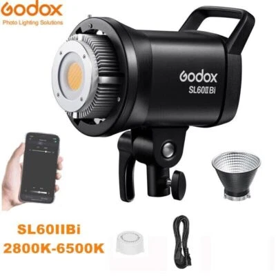 Godox SL60IIBi COB Bi-Color LED Video Light 2800K-6500K 2.4G Wireless Control - Image 1 of 4