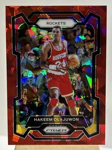 Hakeem Olajuwon 2023-24 Panini Prizm Basketball Red Cracked Ice #191 Rockets   - Picture 1 of 2