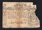 BILLET DE MONNAIE COLONIALE NY-166 16 FÉVRIER 1771 £ 5 CINQ LIVRES NEW YORK