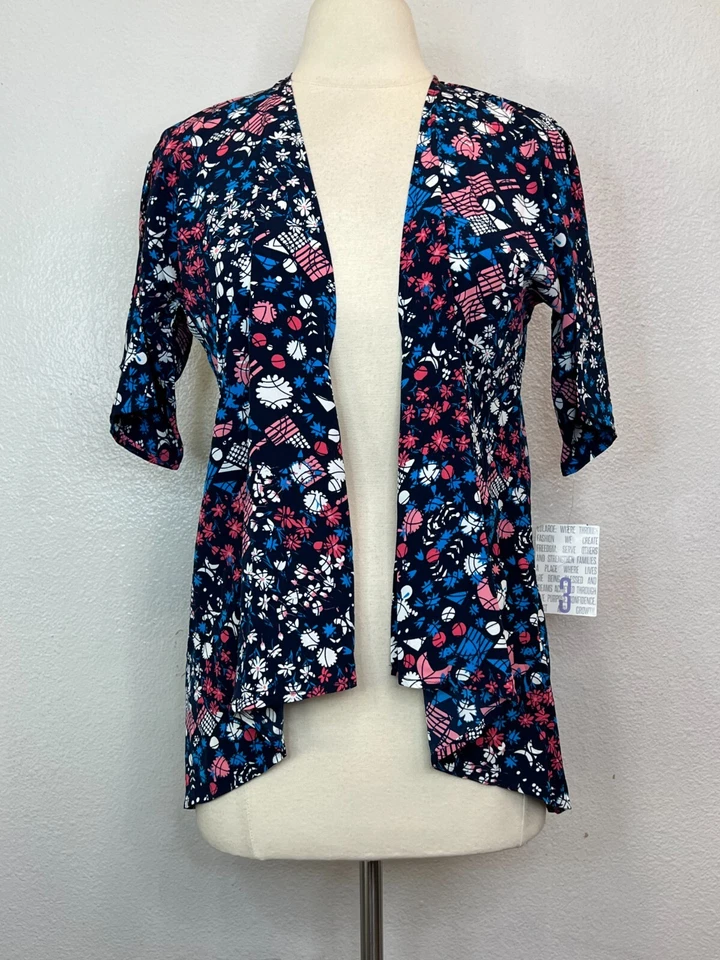 LulaRoe Bianka Cardigan Girls Size 3 (10-12) Floral Print Kimono Jacket Flowy - Image 1 of 4