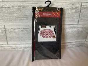 Halloween weinrot Totenkopf und Rosen 30 Zoll Runde Tischdeckenauflage - Bild 1 von 3