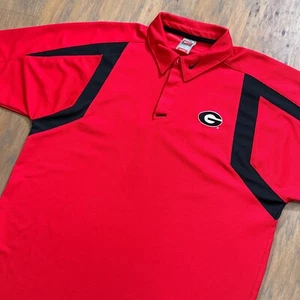 Vintage Georgia Bulldogs Polo Shirt Mens L Red Nike Team Dri Fit College Sports - Picture 1 of 11