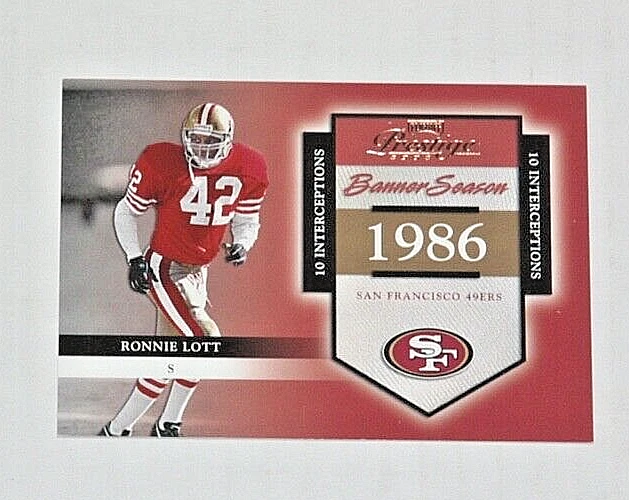2002 Prestige Banner Season #BS-34 Ronnie Lott 539/1986 - Image 1 of 2