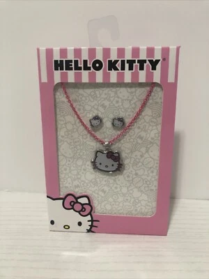 Girl's Hello Kitty  Set Pendant w Chain and Earrings - Image 1 of 4