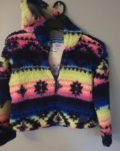Justice Hoodie Girl's Size 7/8 Multi-Colored Faux Fur Polyester Zip-up  - Picture 1 of 8