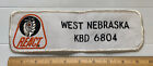 React Cb Radio Team West Nebraska Kbd 6804  9.5" Long Back Jacket Patch Badge