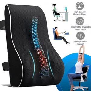 Memory Foam Seat Back Pain Support Booster Cushion Chair Car Pillow Lumbar Lower - Picture 1 of 15