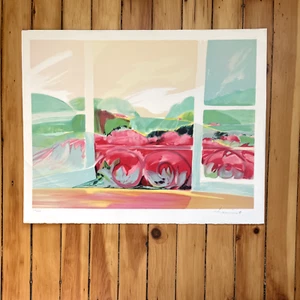 Claude Hemeret Field of Flowers HAND SIGNED ORIGINAL LITHOGRAPH  French 27.5" - Picture 1 of 8