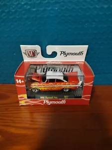 2024 M2 Machines 1958 Plymouth Fury Ground Pounders R27 Orange W/ Flames 🆕 - Picture 1 of 8