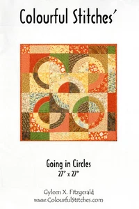 GOING IN CIRCLES 27" x 27" Wall Quilt Pattern by Colourful Stitches - Picture 1 of 3