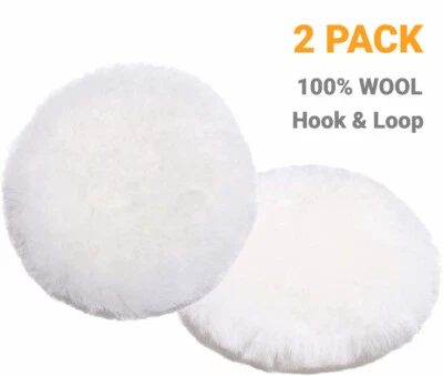 Car Polishing Waxing Pads 5 in 7 in Lambswool Wool Buffer Polisher Buffing Wheel - Image 1 of 4