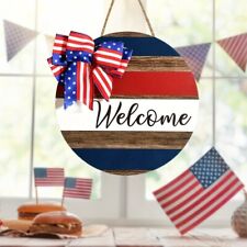 Welcome Door Sign Decorations for Independence Day Holiday Door Sign with