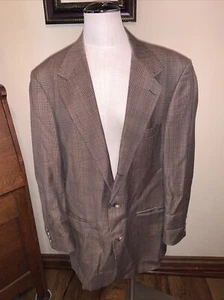 Harold Powell Men's size 44L Brown Herringbone Blazer Sport Coat Jacket EUC (BR2 - Picture 1 of 5