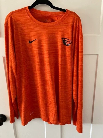 Nike Dri-Fit XXL Oregon Beavers long sleeve Tee shirt Men orange Cover