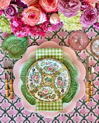 Faux Leather Placemat, Scalloped Edge, Waterproof, Embroidere Placemat - Image 1 of 4