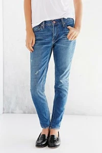BDG Jeans Womens Size 26W Blue Slim Boyfriend Distressed Mid Rise Medium Wash - Picture 1 of 12