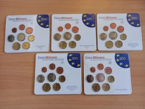 BRD Kursmünzensatz KMS Euro Münzen 2002 Set A D F G J alle 5 Stempelglanz st - Bild 1 von 1