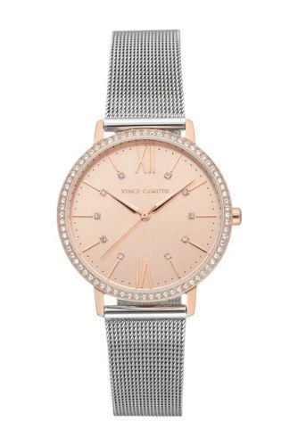 Relógio Feminino Vince Camuto - Pulseira de Malha de Prata Cristal Swarovski (VC/5351RGSV) - Imagem 1 de 1