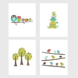 Children's Wall Art Prints, Nature Animal Collection, Set of Four 8x10... - Picture 1 of 6