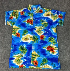 Rima Beach Wear Hawaiian Aloha Shirt Mens S Palm Tree Tropical Floral Button Up - Picture 1 of 15