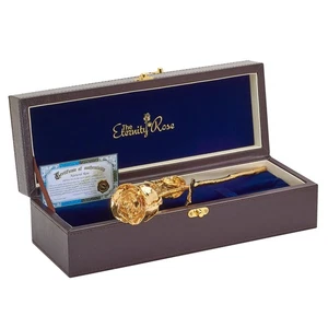 Gold Dipped Rose 24K, Romantic Gifts for Her, Real Preserved Flower, 11.5", A... - Picture 1 of 8
