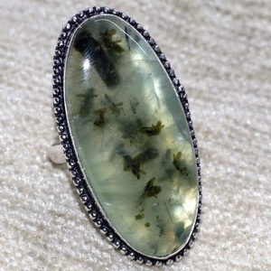 Moss Prehnite 925 Silver Plated Handmade Ring US 11 Handcrafted Gift GW - Picture 1 of 3