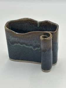 Blau und Braun Tropf BAY KERAMIK Notizblock und Stifthalter Schreibtisch Organizer  - Bild 1 von 18